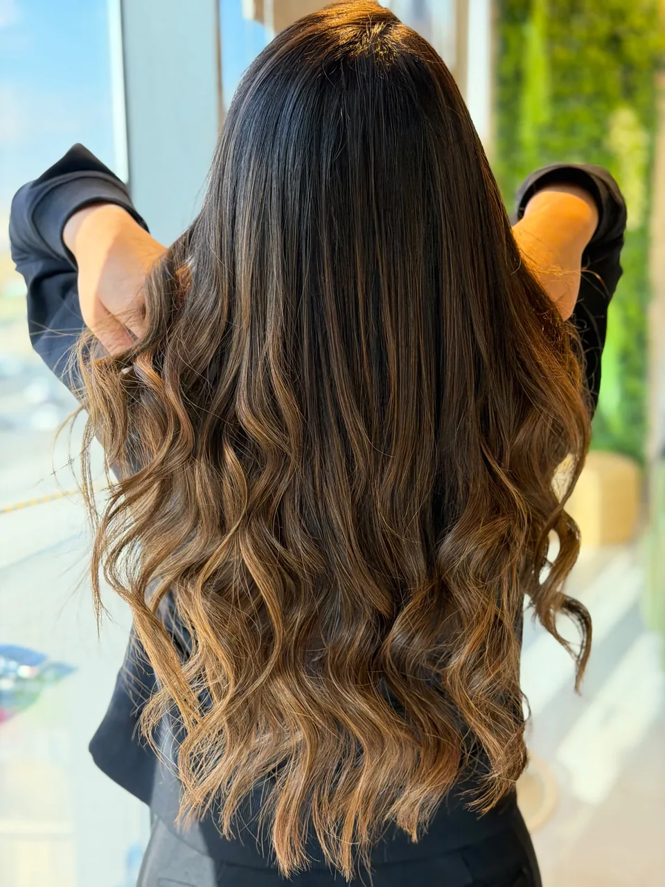 Long wavy hair styled at The Beauty Spot by Samah in Amman