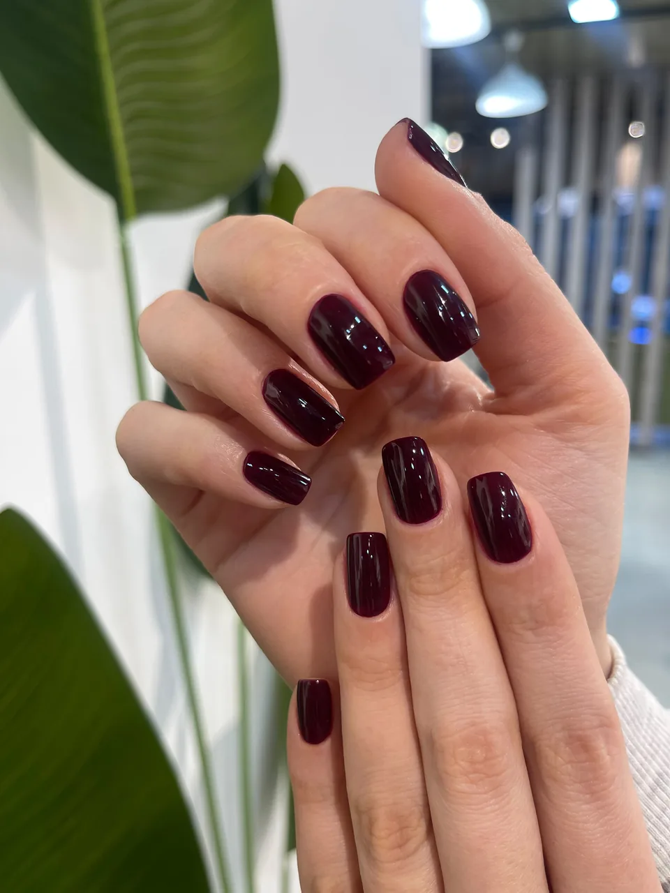 Burgundy manicure created at The Beauty Spot by Samah